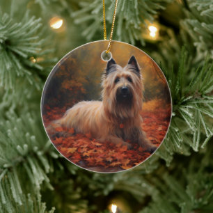 Décoration En Céramique Skye Terrier à l'automne Feuilles automne Inspire