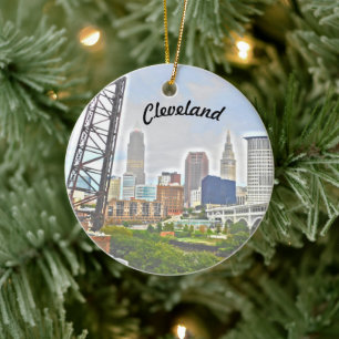 Décoration En Céramique Skyline Cleveland Colors River