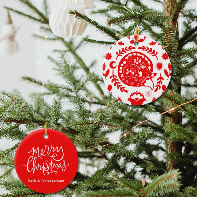 Décoration En Céramique Sleeping Fox Folk Art Custom (Créateur téléchargé)