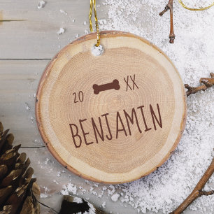 Décoration En Céramique Slice de bois rustique Personnalisé Animaux de com
