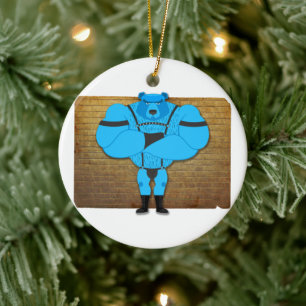 Décoration En Céramique SlipperyJoe's gay muscle ours dessin animé thong l