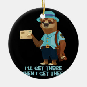 Décoration En Céramique Sloth Mailman Funny Et Rude Mailman Postal Worker