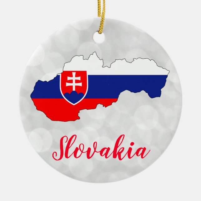 Décoration En Céramique Slovaquie Carte du drapeau slovaque Noël (Devant)