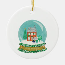 Snow Globe Christmas Village with Santa Bear