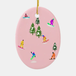 Décoration En Céramique Snowboarders rose Illustration du snowboard