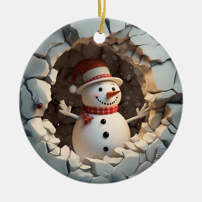 Décoration En Céramique Snowman Adventure Hiver Fun (Devant)
