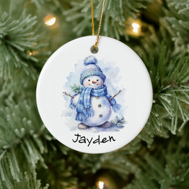 Décoration En Céramique Snowman personnalisé (Arbre)