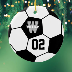 Décoration En Céramique Soccer Ball Soccer Nom du joueur et numéro d'équip