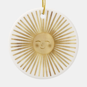 Décoration En Céramique Soleil Or Joyeux Soleil