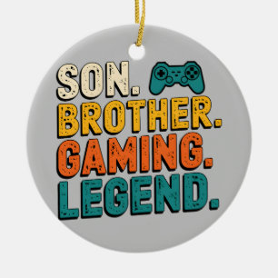 Décoration En Céramique Son Frère Gamer Legend Jeu Rétro Noël
