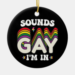 Décoration En Céramique Sons LGBT Pride Groovy Sont Gay Je Suis Dedans