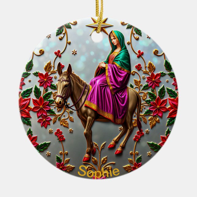 Décoration En Céramique SOPHIE ~ Mary on the Donkey ~  (Devant)