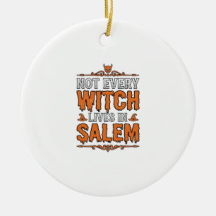 Décoration En Céramique Sorcière Vintage Salem Halloween Typographie Desig