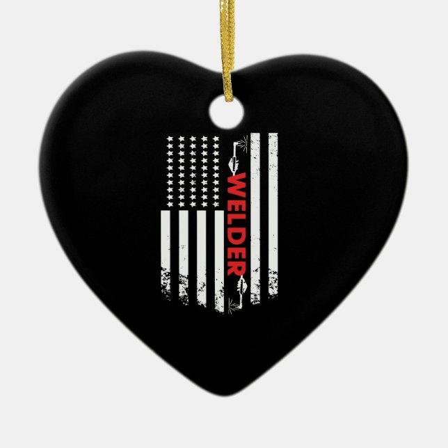 Décoration En Céramique Soudure - Drapeau de soudure américain (Devant)