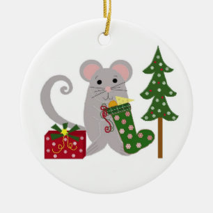 Décoration En Céramique Souris de Noël
