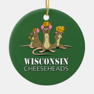 Décoration En Céramique Souris du Wisconsin Cheesehead
