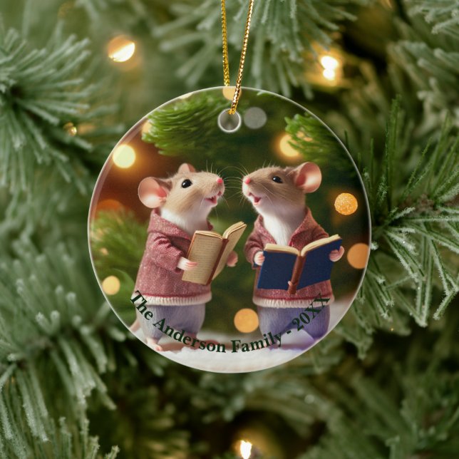Décoration En Céramique souris personnalisées qui chantent un carol (Arbre)