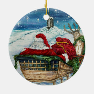 Décoration En Céramique Sous-marin magique de minuit Père Noël céramique o