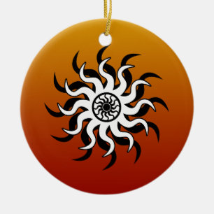 Décoration En Céramique Southwest Design Tribal Sun