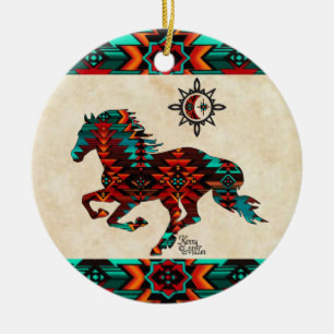 Décoration En Céramique Southwest Horse Ceramic Ornament