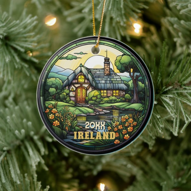 Décoration En Céramique Souvenir d'Irlande personnalisée (Arbre)