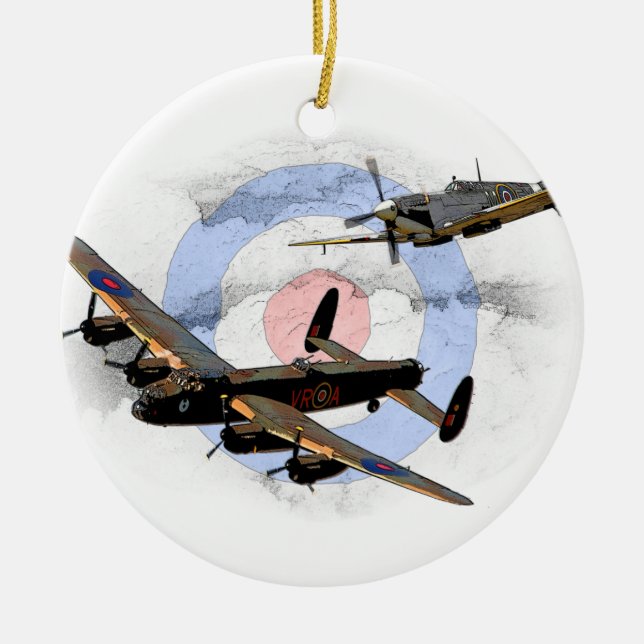 Décoration En Céramique Spitfire et Lancaster (Devant)