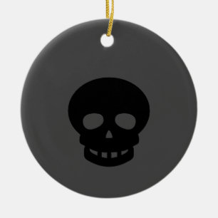 Décoration En Céramique Spooky Black Skull Ceramic Ornament
