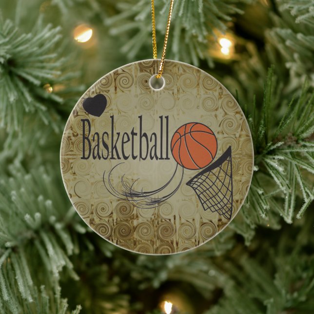 Décoration En Céramique Sport Grunge 🏀 Basketball (Arbre)