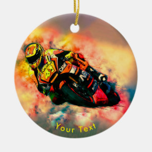 Décoration En Céramique SPORTS brûlant l'emballage de moto de nuage