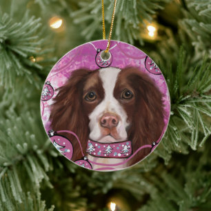 DÉCORATION EN CÉRAMIQUE SPRINGER SPANIEL ANGLAIS 