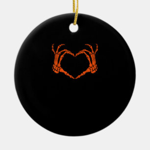 Décoration En Céramique Squelette Coeur main signe costume Halloween Desig