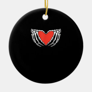 Décoration En Céramique Squelette Mains Formant Coeur - Déplaisant Hallo g