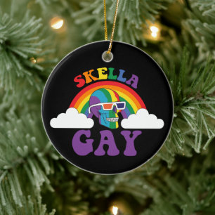 Décoration En Céramique Squelette Skella Gay Mois de la fierté de l'arc-en