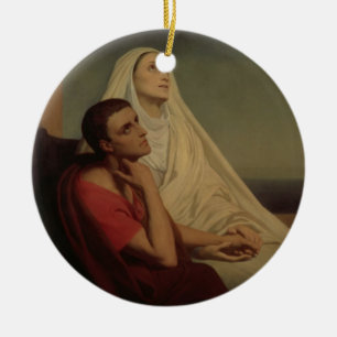 Décoration En Céramique St Augustine et son St Monica, 1855 de mère