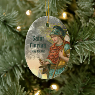 Décoration En Céramique St. Florian avec seau (les deux; M 019)