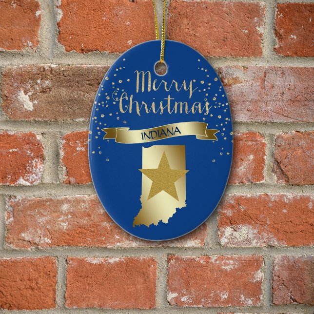 Décoration En Céramique Star Blue Gold Indiana (Créateur téléchargé)