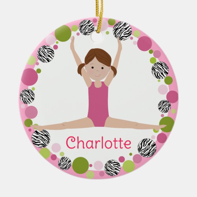 Décoration En Céramique Star Gymnaste Brown Pony Tails en rose (Devant)