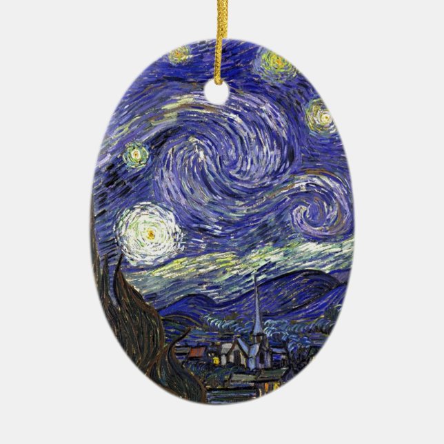 Décoration En Céramique Starry Night, Vincent Van Gogh. (Devant)
