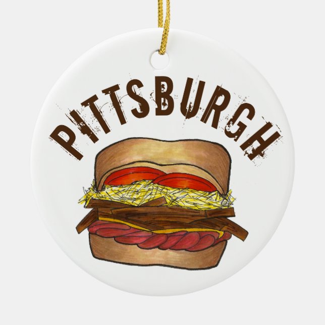 Décoration En Céramique State Pride Pittsburgh Pennsylvania Sandwich (Devant)
