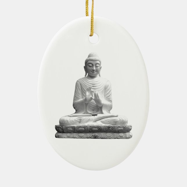 Décoration En Céramique Statue du Bouddha blanc (Dos)