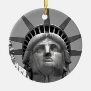 Décoration En Céramique Statue noire et blanche de Liberty New York