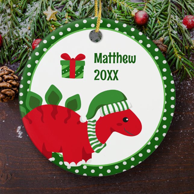 Décoration En Céramique Stegosaurus Dinosaur Enfants personnalisés Noël (Créateur téléchargé)