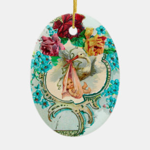 Décoration En Céramique STORE BABY SHOWER 2 MONOGRAM Red Ruby