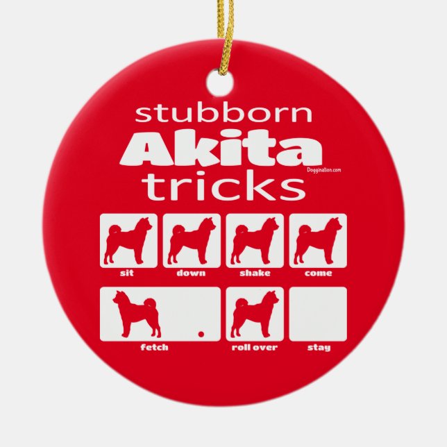 Décoration En Céramique Stubborn Akita Tricks (Devant)