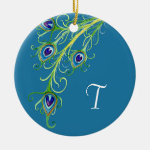 Décoration En Céramique Style Art Déco Nouveau Peacock Feathryl