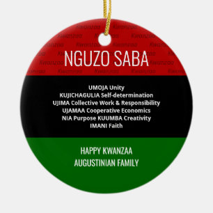 Décoration En Céramique Style personnalisé NGUZO SABA Happy Kwanzaa