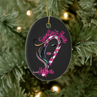 Décoration En Céramique Styliste des cheveux de Noël - Père Noël Hair Help