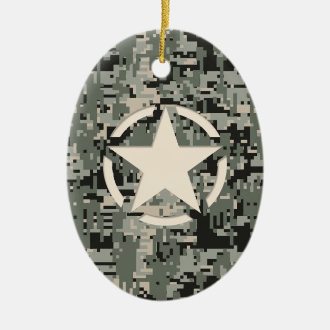 Décoration En Céramique Stylo Star sur le Camouflage numérique (Devant)