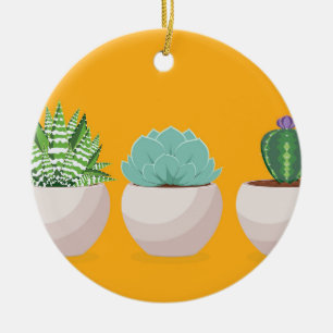 Décoration En Céramique Succulent dans un pot