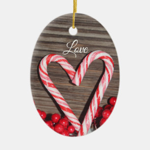 Décoration En Céramique Sucre de canne rustique amour du coeur personnalis